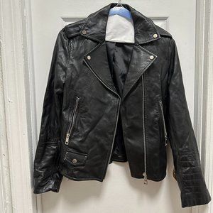 Black Leather Jacket - Size Small
